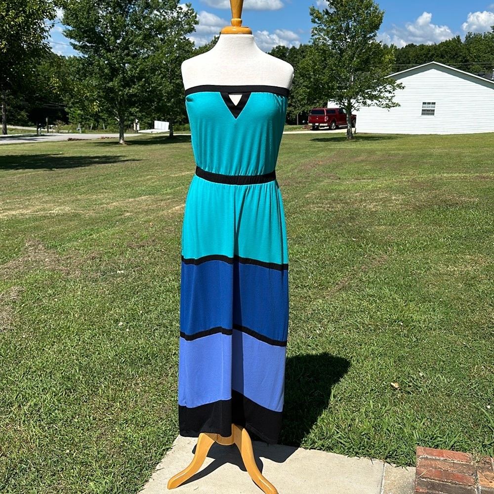 Blue Strapless Dress